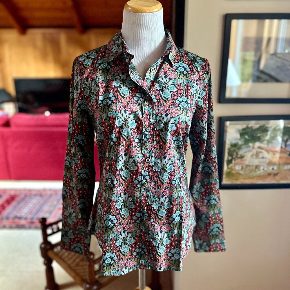 Crew X Liberty Of London Black, Red Blue Primrose Floral